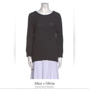 Alice + Olivia Wool Knit Chunky Sweater in Grey Size S